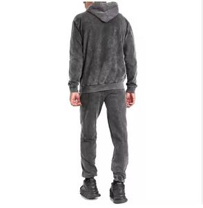 ชุดวอร์มล้างด้วยกรดสำหรับผู้ชายชุดซักหินแฟชั่นปักโลโก้ได้ตามต้องการ - Product Image 2