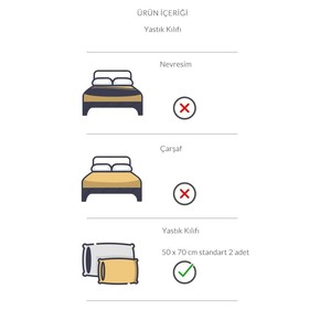 Funda de Almohada de Hotel Serie Varol Ikaros 50x70+5 con Volantes, 57 Hilos, Bordado Sólido, Forma Rectangular, Estilo Liso, 2 Piezas - Product Image 3