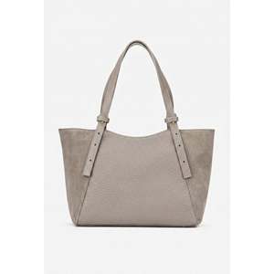 Borsa a Spalla Strutturata da Donna in Vera Pelle e Camoscio Art. 25404-Fabbricato in Italia" - Product Image 3