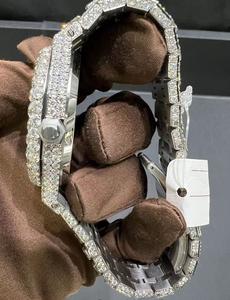 Reloj VVS Moissanite Iced Out de acero inoxidable con esfera de cristal, reloj de pulsera de lujo con diamantes para hombre, joyería de Hip Hop resistente al agua - Product Image 5