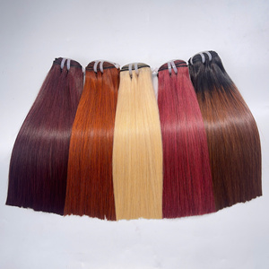 Caliente tendencia doble hueso recto vietnamita solo donante cutícula alineada colores crudos extensiones de cabello sin desprendimiento muy buscado - Product Image 6