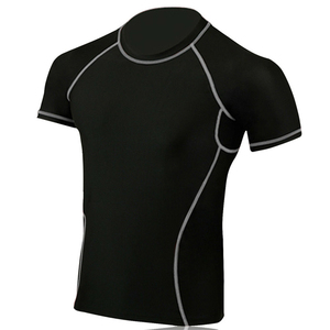 Rashguard professionnel 100% polyester respirant pour hommes, manches courtes, avec nom de produit Rash Guard vierge fabriqué en usine - Product Image 3