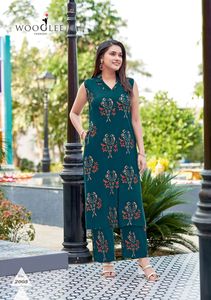 Kurti élégant en rayonne imprimée numériquement pour femme, coupe droite, longueur genou, style Maruti, mode indienne et pakistanaise, tenue de fête pour adultes - Product Image 5
