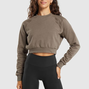 Sudadera corta con capucha de alta calidad para mujer Sudadera corta de moda para gimnasio y ropa informal Sudadera con capucha de corte corto a la moda - Product Image 6