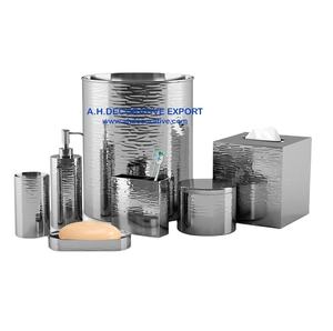 Ensembles de salle de bain gaufré en acier inoxydable, 3 pièces, ensemble sanitaire en métal finition brillante pour la décoration de salle de bain - Product Image 2