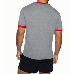 เสื้อยืดแบบเรียบสำหรับผู้ชายเสื้อยืดริงเกอร์แบบสั่งทำสำหรับผู้ชาย - Product Image 4