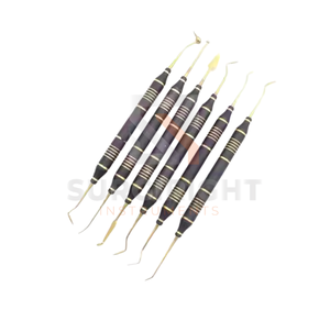 Instrumentos de relleno compuestos recubiertos de negro profesional, juego de herramientas restaurativas dentales antiadherentes a precio de venta completo de Surgiright - Product Image 2