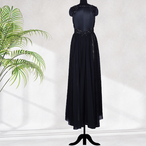 Vestido de Noche con Cuentas Hechas a Mano de Primera Calidad, Estilo Artístico, Vestido Largo para Mujer, Estilo Elegante para Bailes de Graduación y Banquetes, de la India - Product Image 2