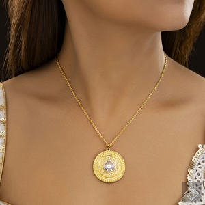 PRAO fait à la main en vrac bijoux de mode pour les femmes Anti-ternissement artistique cristal pendentif collier plaqué or pour les mariages fêtes - Product Image 1