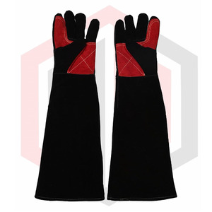 Gant de travail de sécurité résistant à la tête de 14 pouces Gants de soudage en cuir Gant de barbecue à four à manches longues avec paume épaissie - Product Image 1