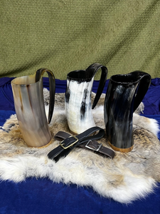 Jarra de cerveza de cuerno de buey de estilo vikingo con tapa a prueba de fugas y grabados de runas Taza de cuerno de beber vikingo para entusiastas de la cerveza de café - Product Image 6