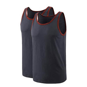 Camiseta sin mangas de algodón central para hombre, camiseta informal con músculos, Mangas de dos tonos, transpirable, lavado, estampado bordado - Product Image 3