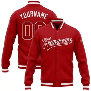 OEM de alta calidad parche bordado hombres Universidad personalizado béisbol bombardero Letterman Crop cuero manga más tamaño Varsity chaqueta - Product Image 4