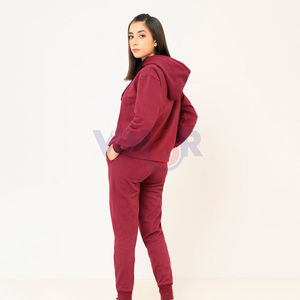 ชุดเสื้อฮู้ดและกางเกงวอร์มผู้หญิงไซส์ XL เสื้อแจ็กเก็ตผ้าฟลีซปักลายสำหรับฤดูใบไม้ผลิพร้อมโลโก้ฤดูหนาว - Product Image 4