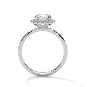 Hermoso anillo de compromiso de corte brillante redondo Moissanite Diamond Sterling Silver Princess Cut para regalo de aniversario de fiesta de boda - Product Image 4