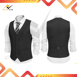 Chaleco Formal de Negocios para Hombre, de Mezclilla, Antiarrugas, Transpirable, Cierre de un Botón, Estilo Clásico de Caballero, Hecho de Poliéster/Algodón, Guangdong - Product Image 2