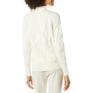 Femme grande taille Super doux coupe classique respirant pull à col rond à manches longues col rond décontracté hiver durable coton avant - Product Image 4