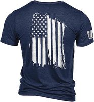 T-shirt patriotique personnalisé USA, coupe classique, manches courtes, imprimé DTG, 200 grammes, 100% coton, séchage rapide pour homme, vente chaude