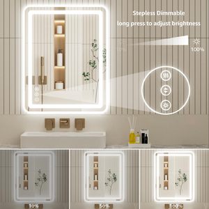 Smart LED Dressing Mirror, Tempered Glass, Dimmable Smart Mirror - Product Image 4