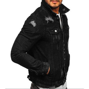 แจ็กเก็ตยีนส์สไตล์ไม่เหมือนใครสำหรับผู้ชายแจ็กเก็ตผ้าเดนิมโลโก้ของคุณเองตามความต้องการของลูกค้า - Product Image 4