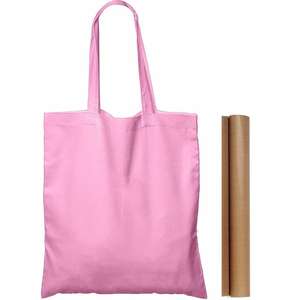 Sacs fourre-tout promotionnels en toile 100 % coton rose pour légumes, personnalisables avec logo, vente en gros OEM - Product Image 1