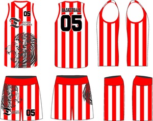 ชุดบาสเก็ตบอลจากโรงงาน OEM ระบายอากาศได้ดี ไม่เป็นขุย เสื้อทีม - Product Image 4