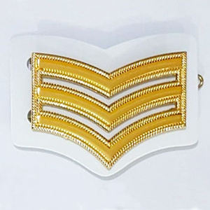 Insignia de Rango de Sargento, Chevron de Latón para el Cuello, Acabado Dorado, Pin para Uniforme - Product Image 6