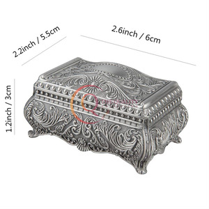 Elegant Silver Decorative Box Polished Metal Jewelry Box <b>Makeup</b> <b>Kit</b> Keepsake Box Wedding Gift for safely jewellery - Product Image 2