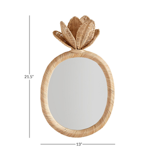 Espejo de pared de ratán piña bohemio-Espejo decorativo tejido a mano para sala de estar, guardería o casa de playa con materiales naturales - Product Image 6