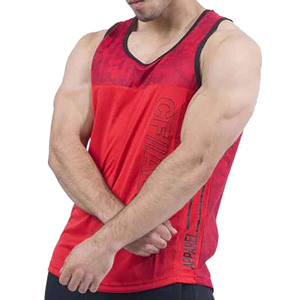 Débardeur de gymnastique surdimensionné en coton épais et respirant de haute qualité à col en O avec logo personnalisé pour hommes - Product Image 4
