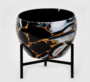 Pot de fleurs en métal pour décoration de la maison, fournisseur de jardinières en métal, nouveau design, Inde. - Product Image 2