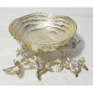 Tazón de comida y fechas de aluminio de Metal con forma de hoja, mesa decorativa de calidad Superior, tazón y plato para servir en el hogar en la India - Product Image 4