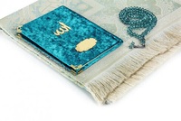 Coffret cadeau musulman Tapis de prière Tasbih Boîte cadeau islamique transparente pour le Ramadan Cadeaux de mariage et souvenirs musulmans Couverture de Coran