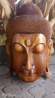 Masque de Bouddha en bois pour la décoration intérieure, boîtes artisanales élégantes en bois, enseignes murales