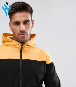 Pull à capuche 100% Polyester avec fermeture éclair complète, couleur unie, imprimé chaud pour homme, vente en gros - Product Image 5