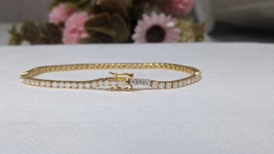 Certified Trendy <b>Rapper</b> Hip Hop Jewelry VVS 3mm 10k Gold Heart Luxury Iced Moissanite Tennis <b>Chain</b> Bracelet Women's Best - Product Image 3