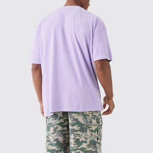 เสื้อยืดฮิปฮอปทรงหลวม OEM Heavyweight ผ้าฝ้าย 100% ระบายอากาศ กันลม ไหล่ตก สไตล์สตรีทแวร์ ไซส์ใหญ่พิเศษสำหรับผู้ชาย รับสั่งทำ - Product Image 2