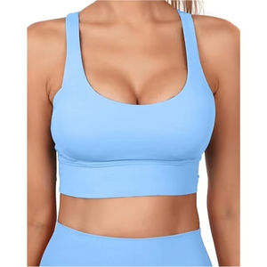 สปอร์ตบราเซ็กซี่คอวีตัวยูสำหรับออกกำลังกายเล่นยิมบราเล่นโยคะระบายอากาศได้ดีมีสายไขว้หลังสวยไซส์ใหญ่พิเศษออกใหม่ - Product Image 4