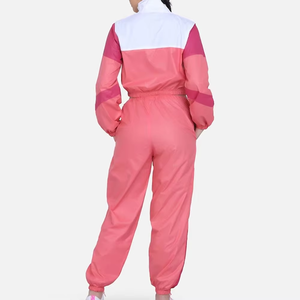 Conjunto de chándal en blanco de la mejor calidad, diseño personalizado, traje de jogging con cremallera completa de algodón para mujer, chándal liso, color de bloque - Product Image 2