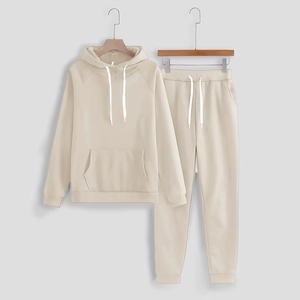 Vente en gros Ensemble pantalon et sweat-shirt à col ras du cou deux pièces personnalisé pour femmes Vêtements pour femmes Ensemble de survêtement en coton molletonné - Product Image 1