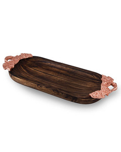 Nueva bandeja de servicio de forma ovalada hecha de madera, utensilios de cocina, vajilla, bandeja de uso para el hogar, hoteles, restaurantes, nueva llegada - Product Image 1