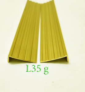 L35 Ribbed Brass Strip Anti-Slip Solution for Apartment Stairs and <b>Edges</b>-Durable Stylish Waterproof & Easy Installation - Product Image 1