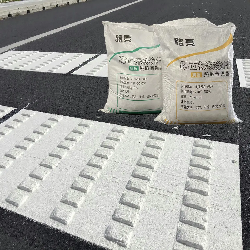 Supplier Thermoplastic Vibration Line Road Marking Paint With White Yellow Available For Traffic Deceleration Concrete