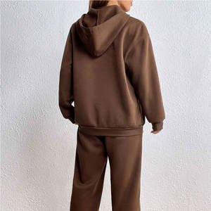 Haute qualité 100% coton Teary Fleece unisexe surdimensionné deux pièces survêtement long à capuche avec un design uni pour la saison hivernale - Product Image 2