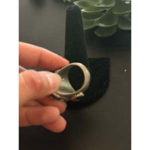 Zuni Handmade Turquoise Multi-Stone Sterling <b>Silver</b> Inlaid <b>Ring</b> Size 9.75 Opal Platinum for Everyday Wear <b>Statement</b> Geometry - Product Image 5