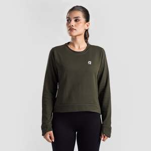 Haut en tissu éponge olive pour un style décontracté et sportif - Product Image 1