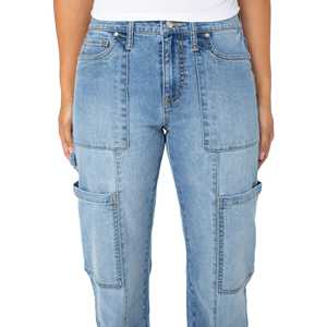 Venta caliente Pantalones de mujer holgados de pierna ancha pantalones Cargo Y2K ropa Casual Streetwear traje inferior pantalones de mezclilla para mujer Jeans - Product Image 5