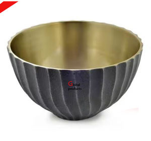 Cuenco para servir postres de acero inoxidable con acabado dorado de aspecto martillado para restaurante y bar de hotel - Product Image 2