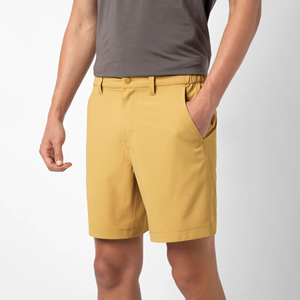 <b>Men's</b> Summer Casual Active Wear Breathable Eco-Friendly Cotton Polyester Blend Quick Dry Plain Dyed Solid <b>Yellow</b> Color <b>Shorts</b> - Product Image 2
