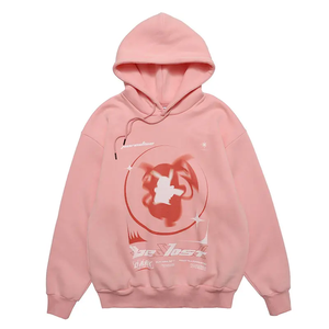 Muestra gratis personalizada 350 Gsm sudadera 100% algodón Streetwear sudaderas con capucha recortada Raw Hem pantalla impresa sudaderas desgastadas invierno - Product Image 5